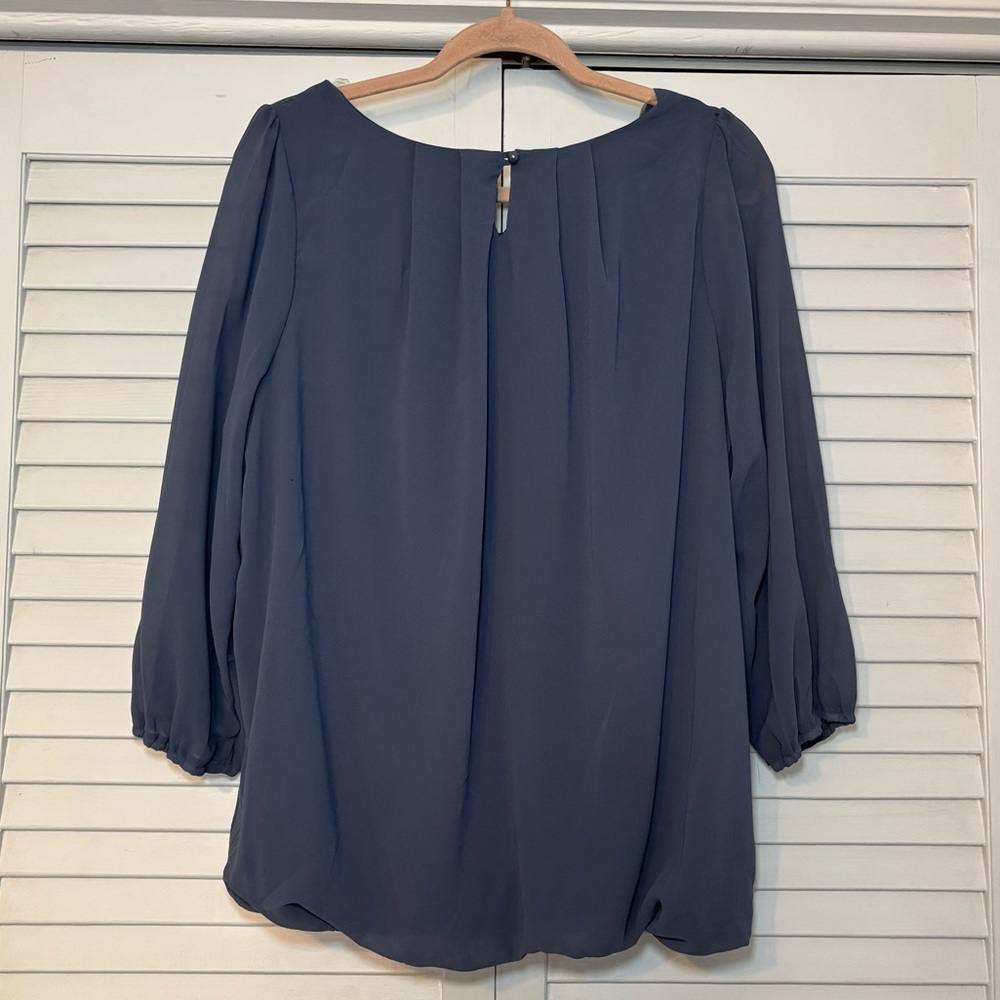 Zenobia Women’s Pleated Blouse 2XL Slate Blue - Picture 2 of 7